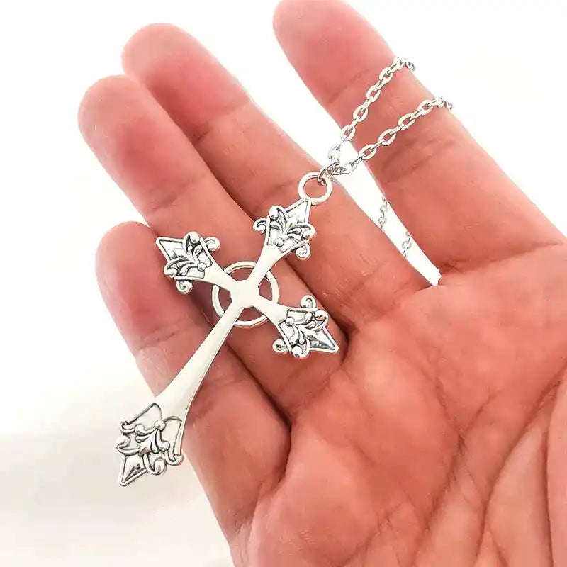 Gothic crucifix cross pendant necklace — sacred punk talisman at Pedlar's Attic