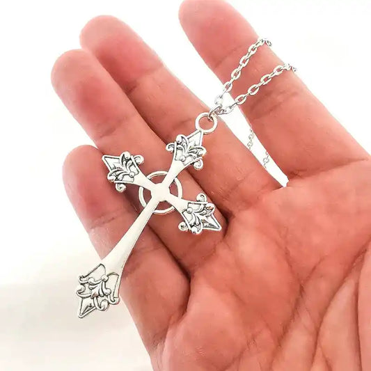 Gothic crucifix cross pendant necklace — sacred punk talisman at Pedlar's Attic