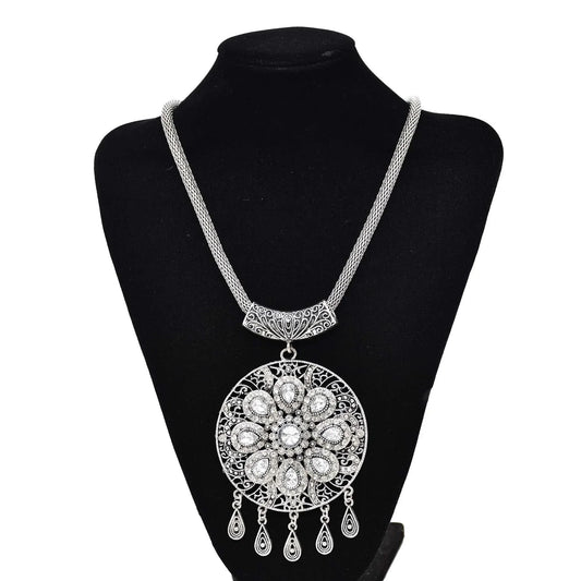 The Wanderer's Collar Tibetan boho statement necklace — Fiery Enchantress collection at Pedlar's Attic