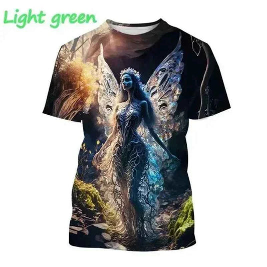 3D fairy art print tee — Celtic Aos Sí Fiery Enchantress collection at Pedlar's Attic