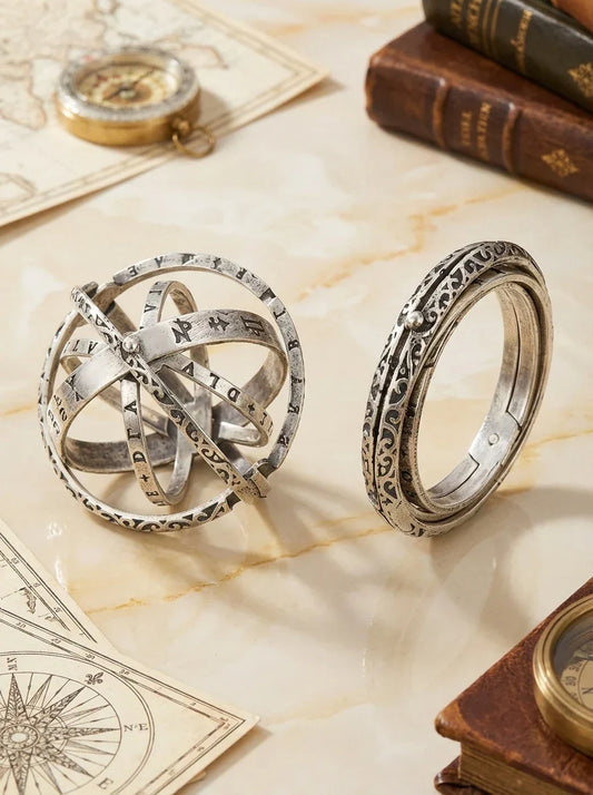 Celestial Accord transformable astronomical ball ring and necklace set — Fiery Enchantress collection at Pedlar's Attic