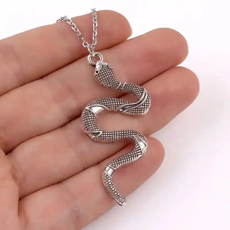 Snake pendant necklace — ancient symbol of transformation and renewal at Pedlar's Attic