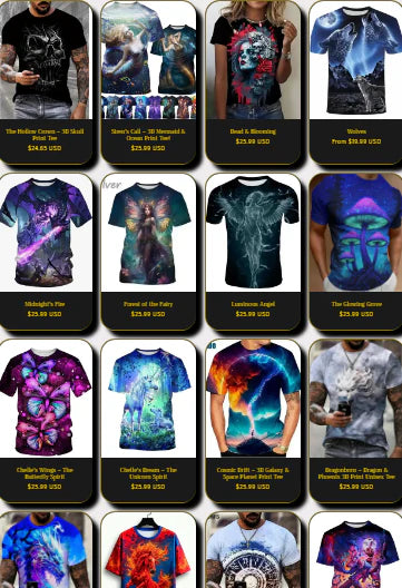 Threads from the Portal — 3D graphic tees from the Closet at Pedlar's Attic | Harajuku-style vivid print tees