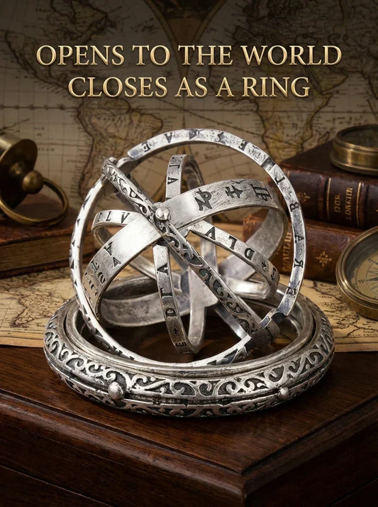Celestial Accord transformable astronomical ball ring and necklace set — Fiery Enchantress collection at Pedlar's Attic