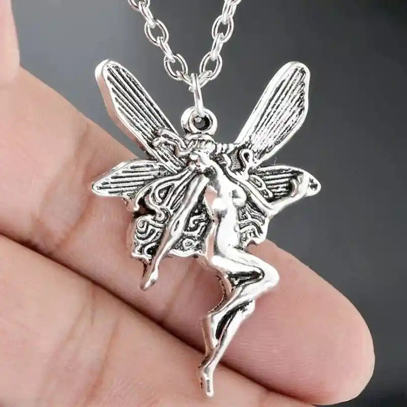 Fairy wing pendant necklace — gothic punk jewelry — Fiery Enchantress collection at Pedlar's Attic
