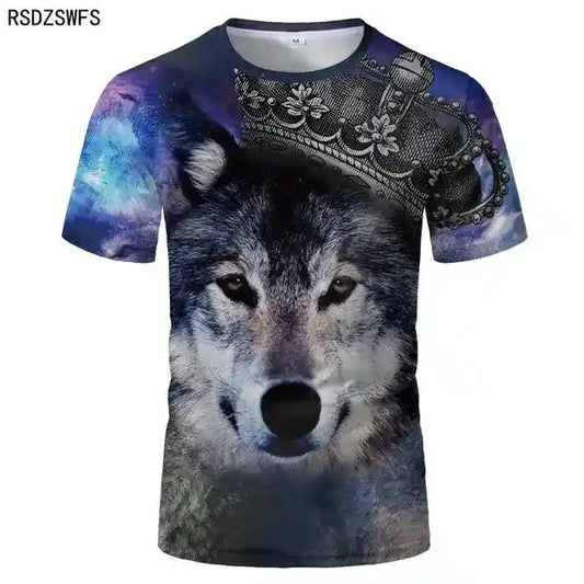 Luna's wolf pack 3D graphic tee — Harajuku oversized vintage t-shirt at Pedlar's Attic