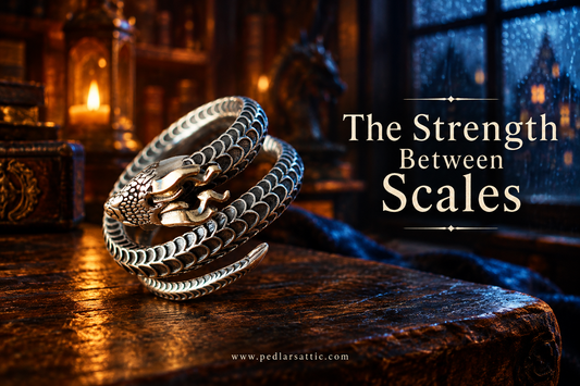 Dragonforged Serpent 925 sterling silver horned snake ring for The Strength Between Scales, Pedlar’s Attic