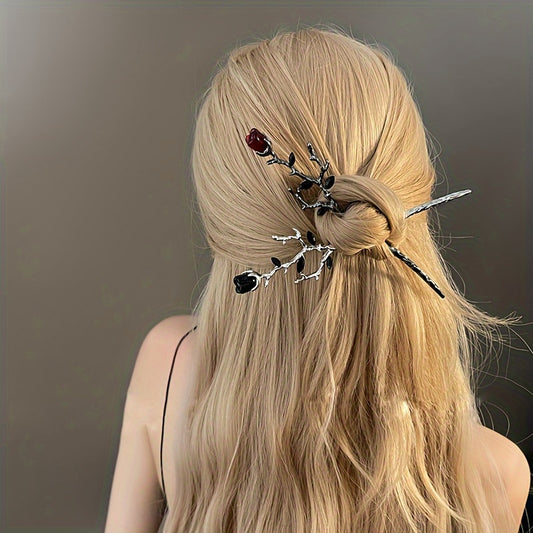 1pc Gothic Style Hair Pin Rose Vine Decoration Hair Dish Stylish Hair Decorative Accessories For Women