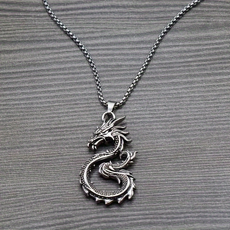 A Stylish Dragon-shaped Pendant Necklace - Unique Animal Design, Fashionable Jewelry Decoration, Perfect Gift For Holidays, Birthdays, And Parties