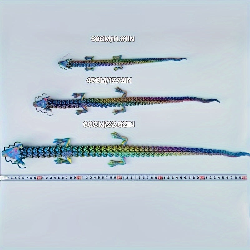Exquisite 23.62inch 3D Printed Dragon Beads Ornament Figurine - Intricately Detailed Collectible Masterpiece with Vibrant Colors and Textures - Ideal Gift for Creative Collectors, Dragon Enthusiasts, and Fantasy Fans