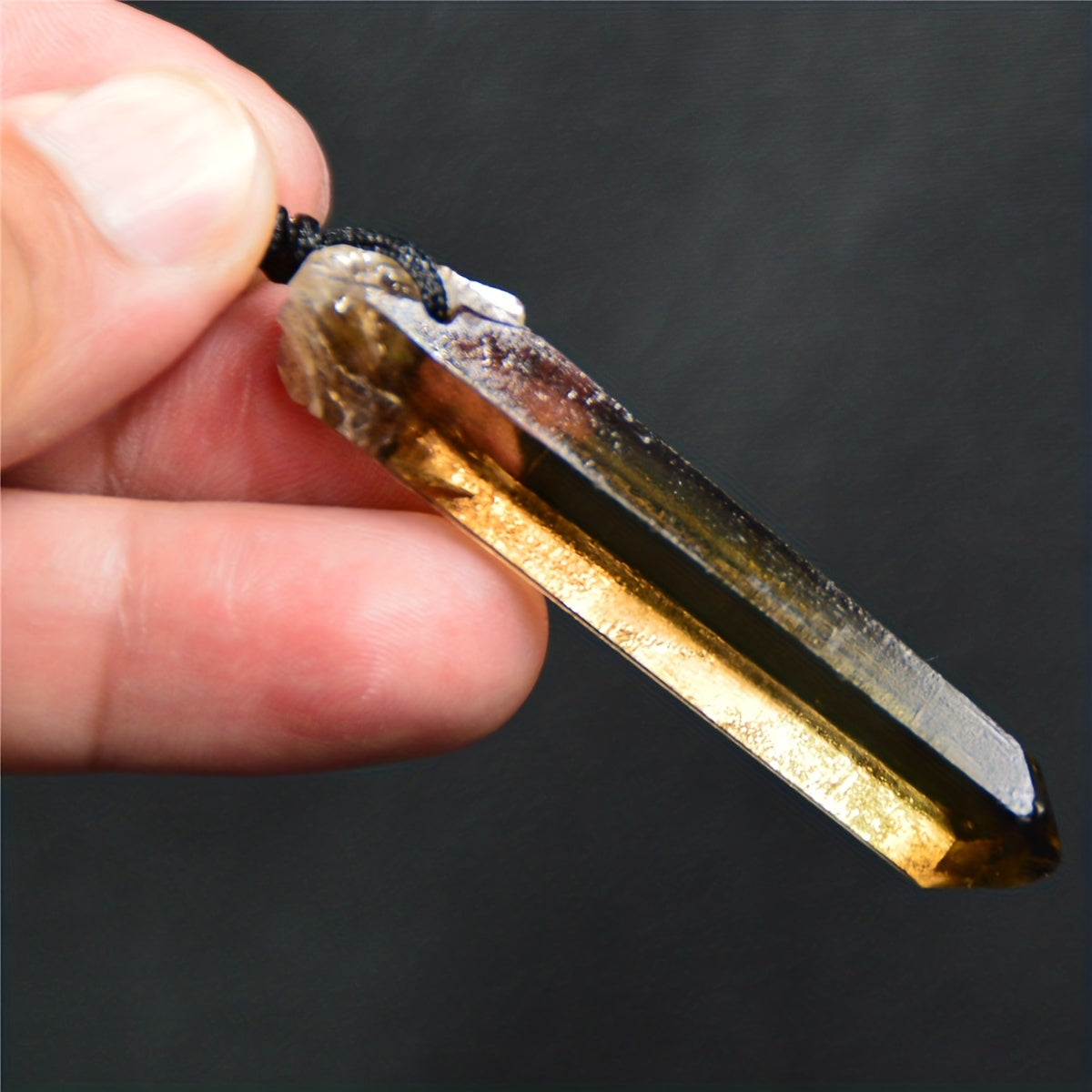 Natural Smoky Quartz Necklace, Crystal Pendant Gem Stone Quartz Pendulum Reiki Chakra Jewelry