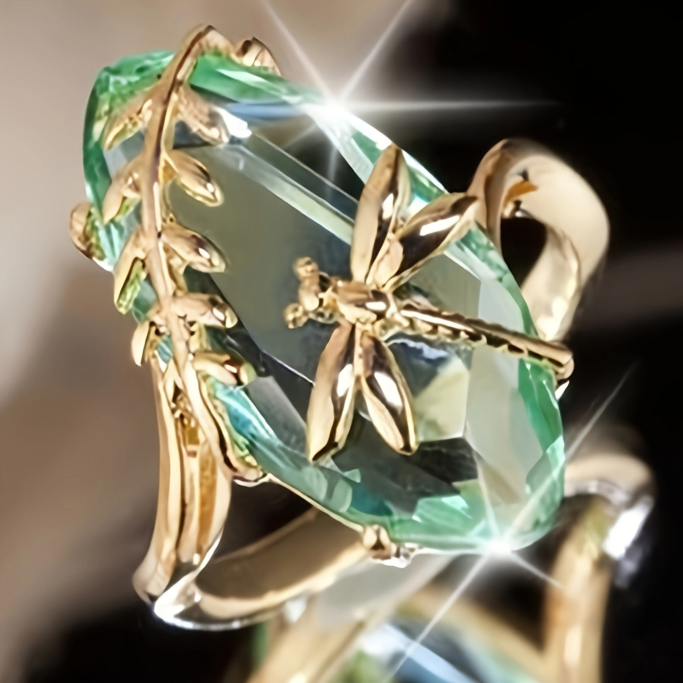 Elegant Dragonfly Ring with Waterish Zirconia - Perfect Anniversary or Birthday Gift for Her, Bohemian Style, 14K Golden Plated, Synthetic Zirconia, Year-Round Wear, Everyday Jewelry | Bohemian Style Ring | Copper Base, Cute