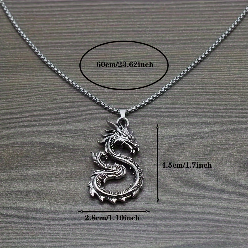 A Stylish Dragon-shaped Pendant Necklace - Unique Animal Design, Fashionable Jewelry Decoration, Perfect Gift For Holidays, Birthdays, And Parties