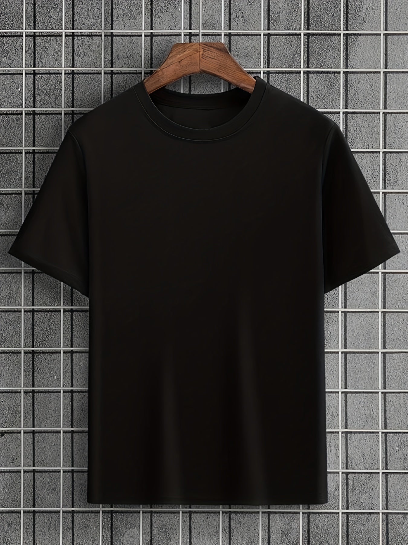 Mens Angel Wings Graphic Tee - Fashionable Casual Wear - Comfortable Solid Color Stretch Tee for Spring Summer - Lightweight Round Neck Design for Daily Style