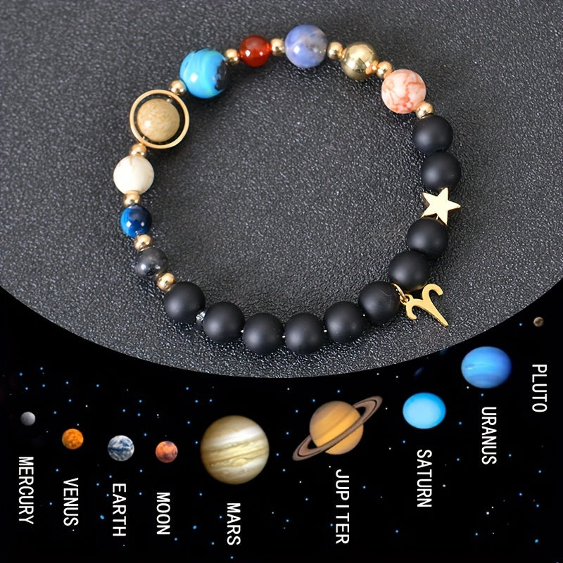 Handcrafted Zodiac Bracelet - Natural Tiger Eye Stone Beads, Unique Pattern & Color Variations, Perfect Gift for Women and Men