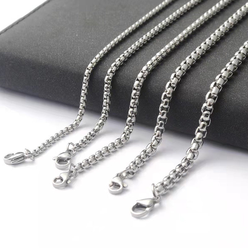 1pc Mens Stainless Steel Square Pearl Necklace - Fashionable & Durable - For Men - Perfect for Everyday Wear & Special Occasions - Ideal Gift for Him