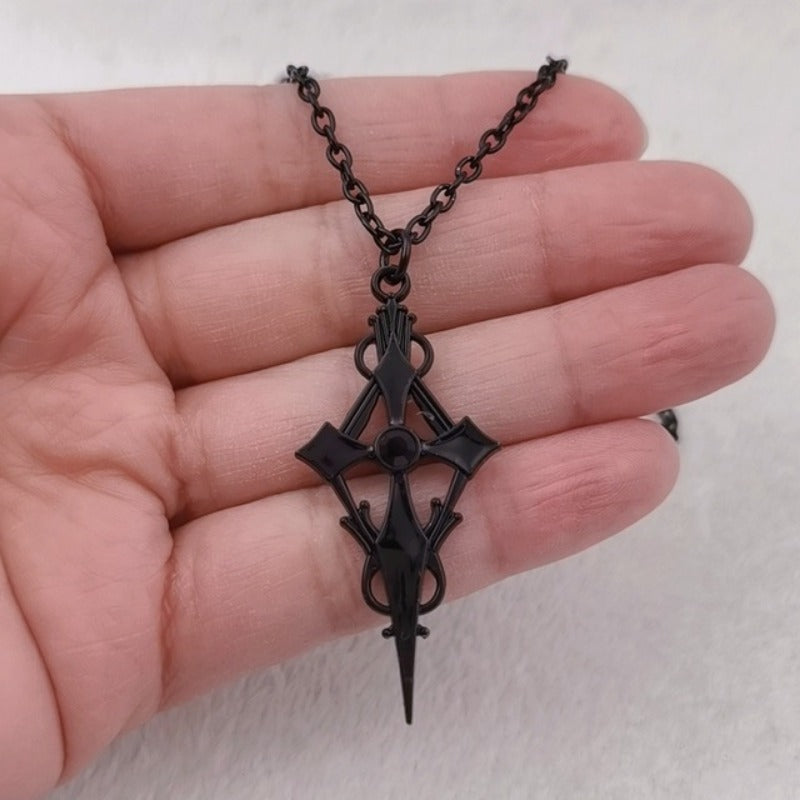 Cross Halloween Vampire Necklace Gothic Style Dark Personality Pendant Necklace Punk Hip Hop Necklace
