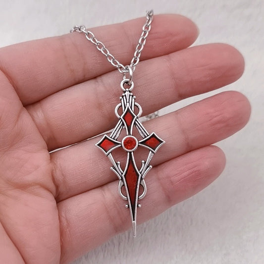 Cross Halloween Vampire Necklace Gothic Style Dark Personality Pendant Necklace Punk Hip Hop Necklace