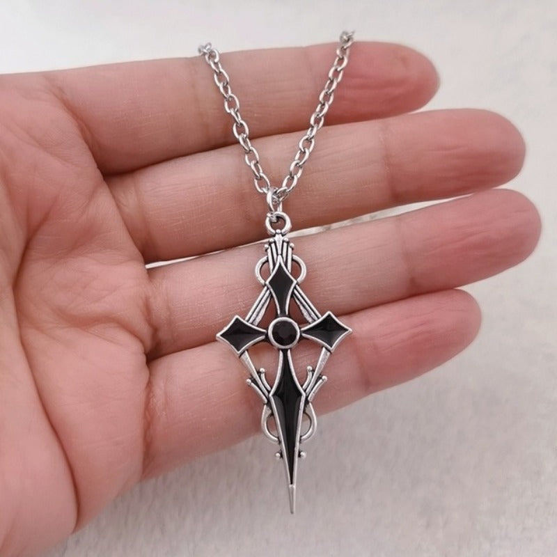 Cross Halloween Vampire Necklace Gothic Style Dark Personality Pendant Necklace Punk Hip Hop Necklace