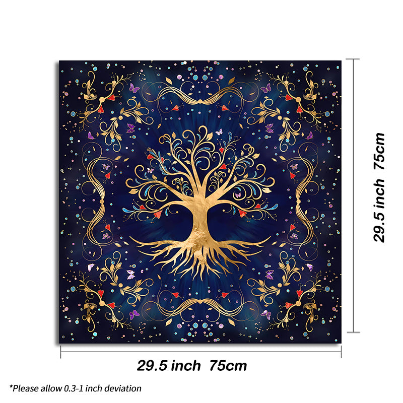 1pc, 2022tree Of Life Tarot Card Tablecloth Altar Cloth Pagan Pendulum Witchcraft Astrology Oracle Card Mat For Room Home Decor