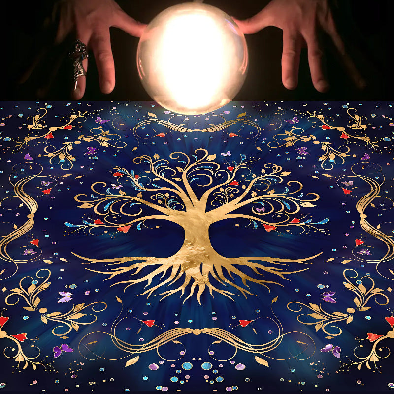 1pc, 2022tree Of Life Tarot Card Tablecloth Altar Cloth Pagan Pendulum Witchcraft Astrology Oracle Card Mat For Room Home Decor