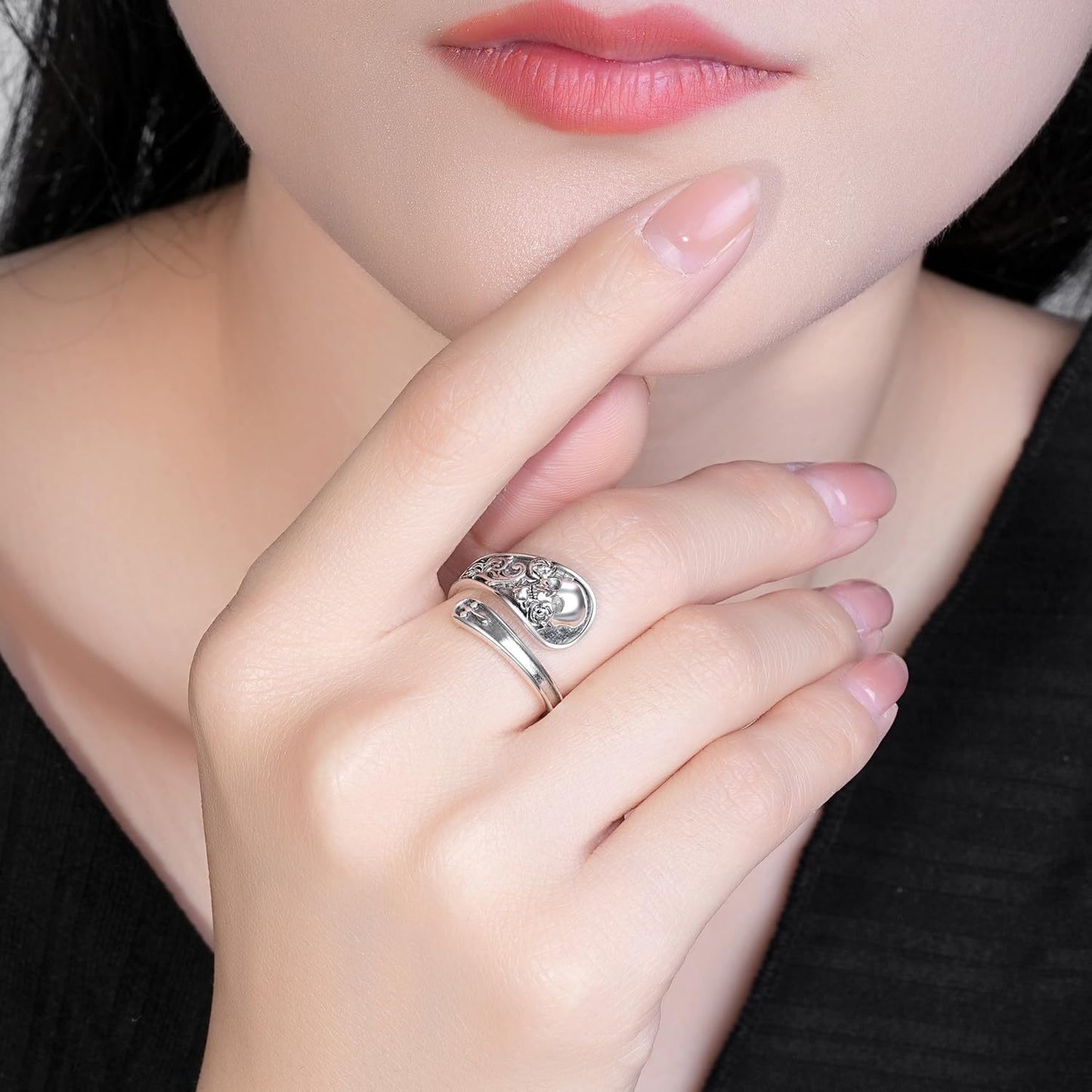 Men's & Women's Gothic Skull Spoon Ring – No Plating, Punk Fashion Statement, Perfect for Parties & Everyday Wear