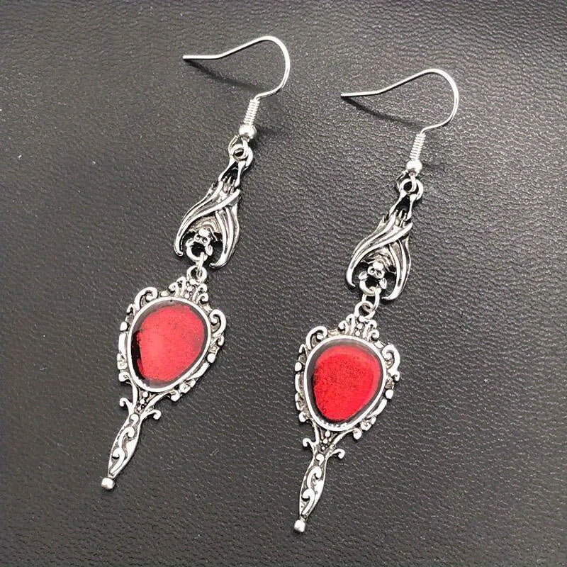 1pair Gothic Vampire Bat Earrings - Perfect for Halloween and Costume Parties