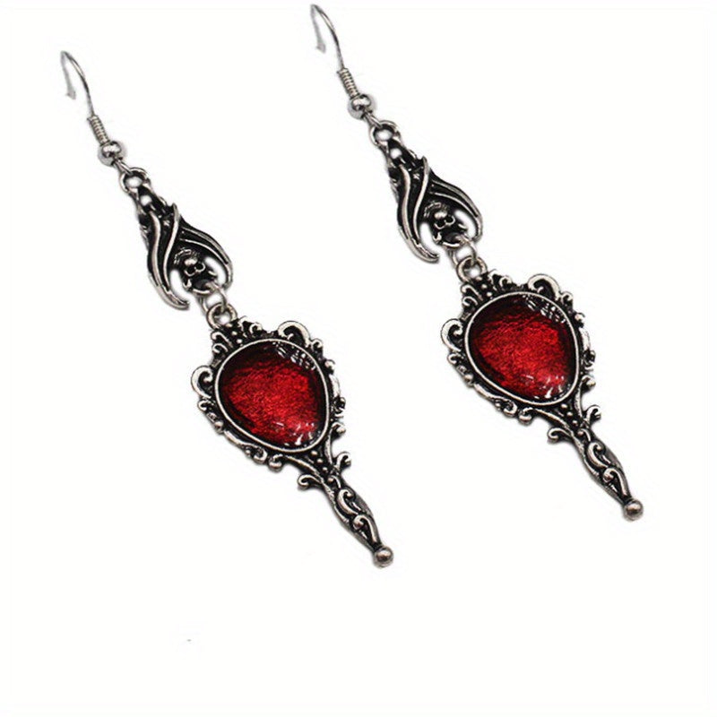 1pair Gothic Vampire Bat Earrings - Perfect for Halloween and Costume Parties