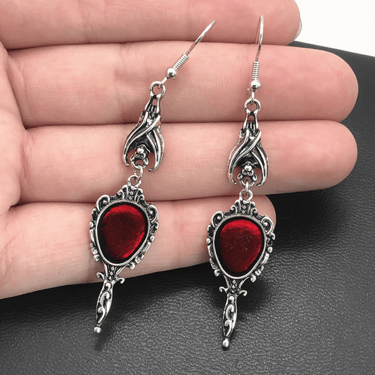 1pair Gothic Vampire Bat Earrings - Perfect for Halloween and Costume Parties