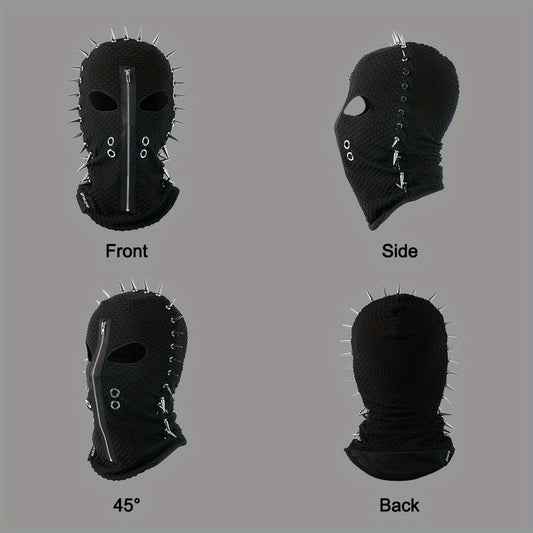LONGLONG 1pc LONGLONG Rivet Balaclava Face Mask, Shiesty Hood Fancy Full Face Mask for Men Women for Cosplay Party