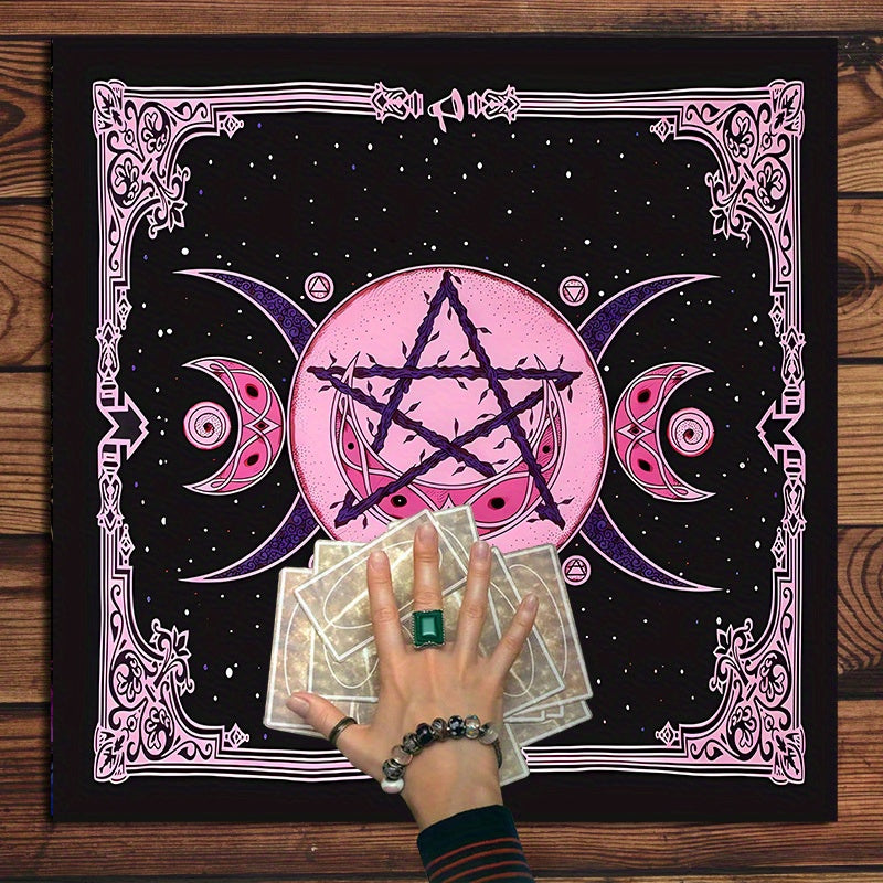 Starry Twelve Constellations Tarot Altar Cloth - Polyester, No Power Needed, Holiday Theme, Perfect For Divination & Oracle Cards