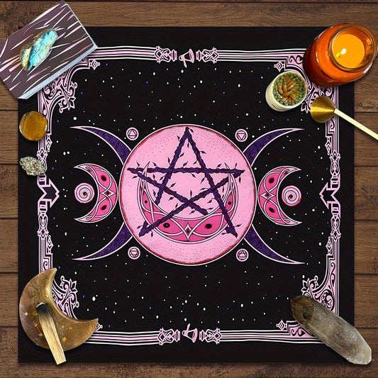 Starry Twelve Constellations Tarot Altar Cloth - Polyester, No Power Needed, Holiday Theme, Perfect For Divination & Oracle Cards