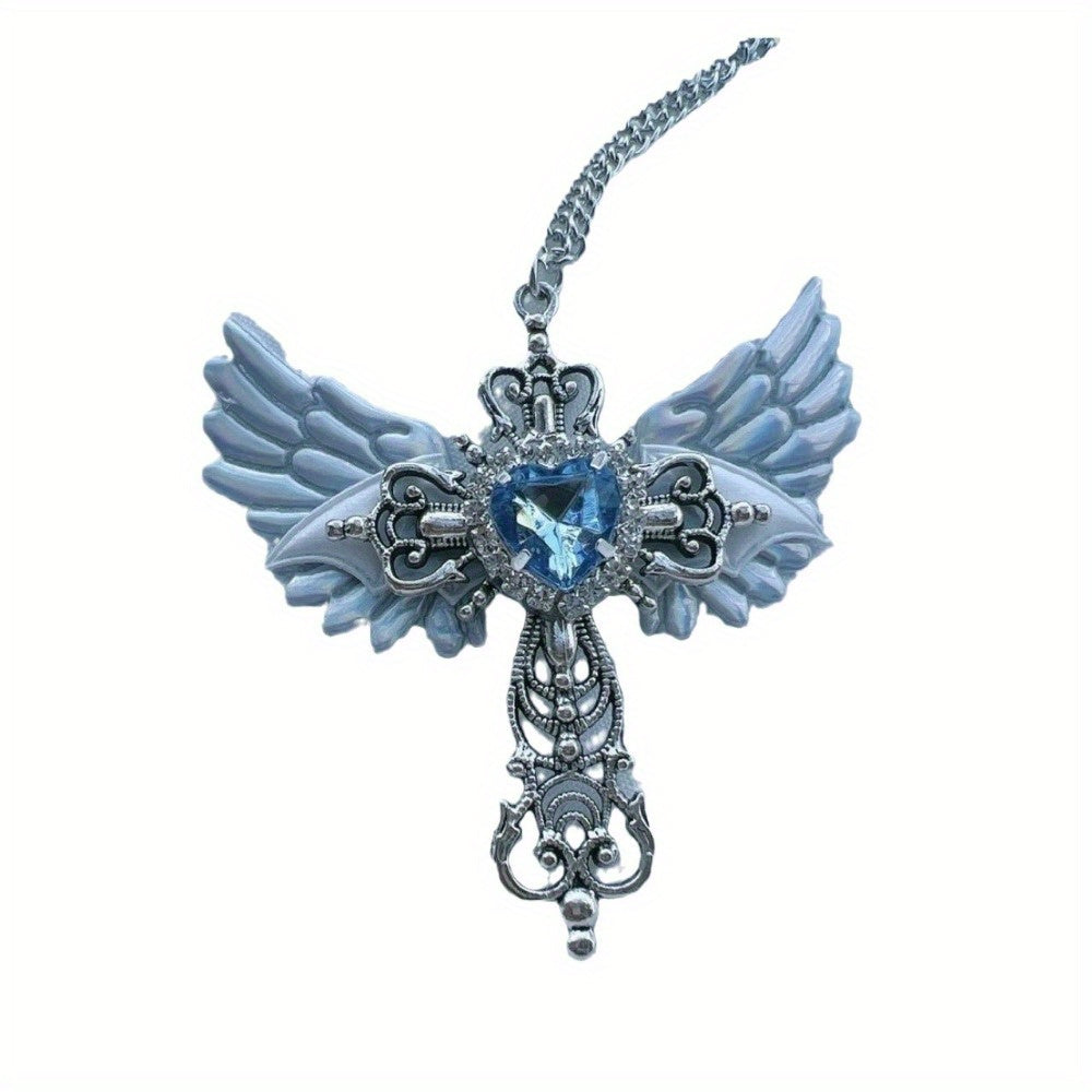 Gothic Subculture y2k Neck Chain Angel Cross Necklace