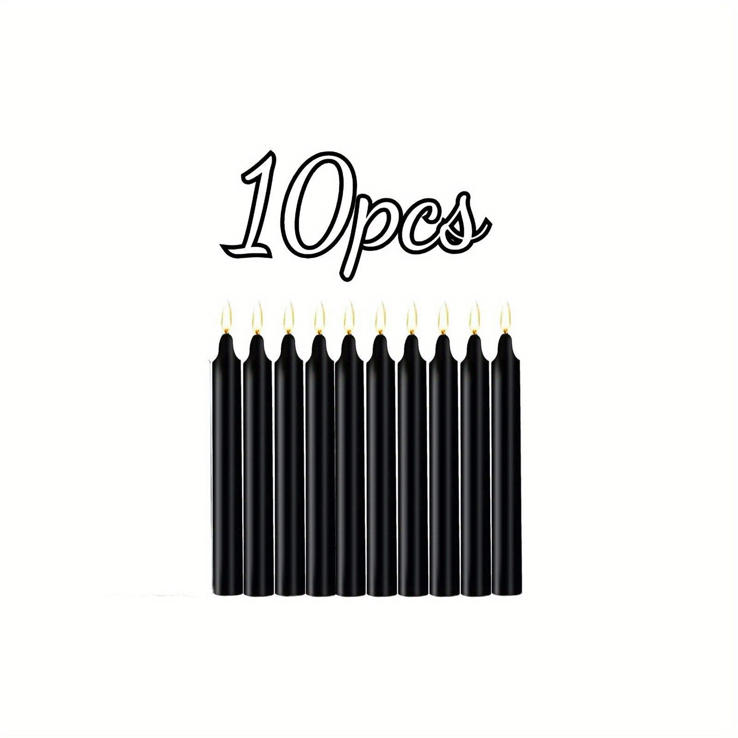 Premium Black Spell Chime Candles - 10/20pcs, Unscented Mini Taper For Rituals, Meditation & Home Decor, Smokeless Paraffin Wax, Perfect For Altar, Prayer & Birthdays
