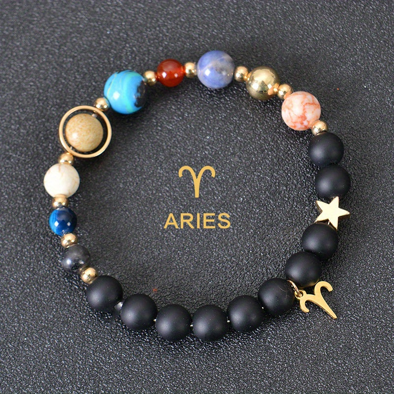 Handcrafted Zodiac Bracelet - Natural Tiger Eye Stone Beads, Unique Pattern & Color Variations, Perfect Gift for Women and Men