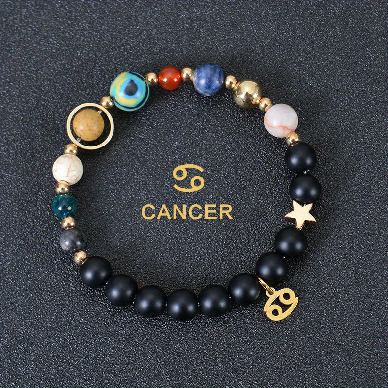 Handcrafted Zodiac Bracelet - Natural Tiger Eye Stone Beads, Unique Pattern & Color Variations, Perfect Gift for Women and Men