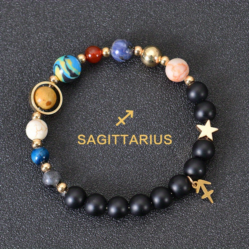 Handcrafted Zodiac Bracelet - Natural Tiger Eye Stone Beads, Unique Pattern & Color Variations, Perfect Gift for Women and Men
