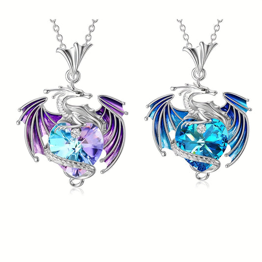 2pcs Fashion Dragon Pendant Necklace, Suitable for Couples, Daily Wear, And Special Occasions