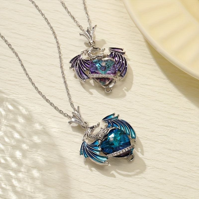 2pcs Fashion Dragon Pendant Necklace, Suitable for Couples, Daily Wear, And Special Occasions