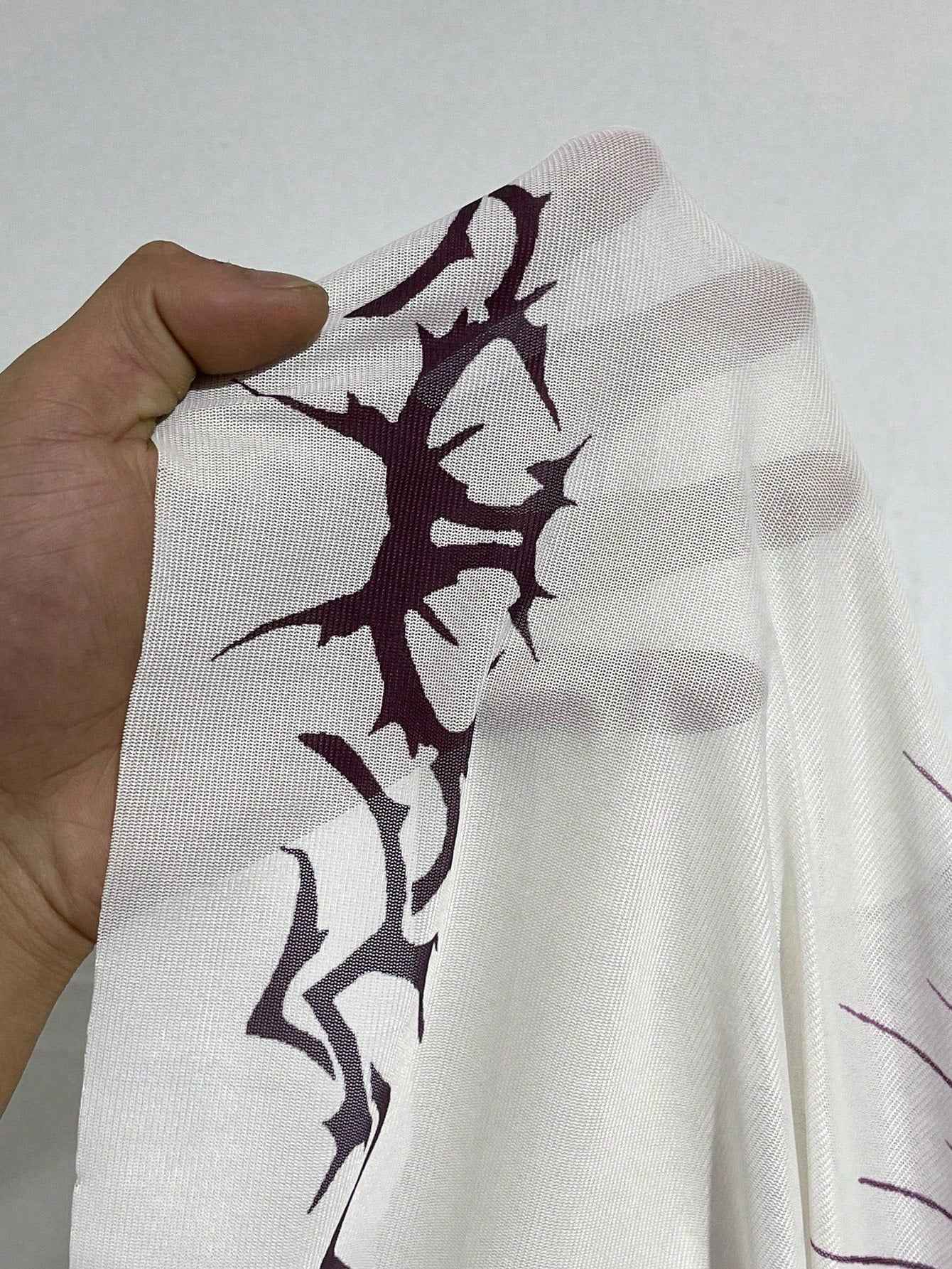 StreetHx Women's Sheer Mesh Fitted Base Layer Top, Music Festival Goth Grunge Dragon Print Streetwear Y2K Baddie Vintage Style Long Sleeve T-Shirt, Spring/Summer - Pedlar's Attic