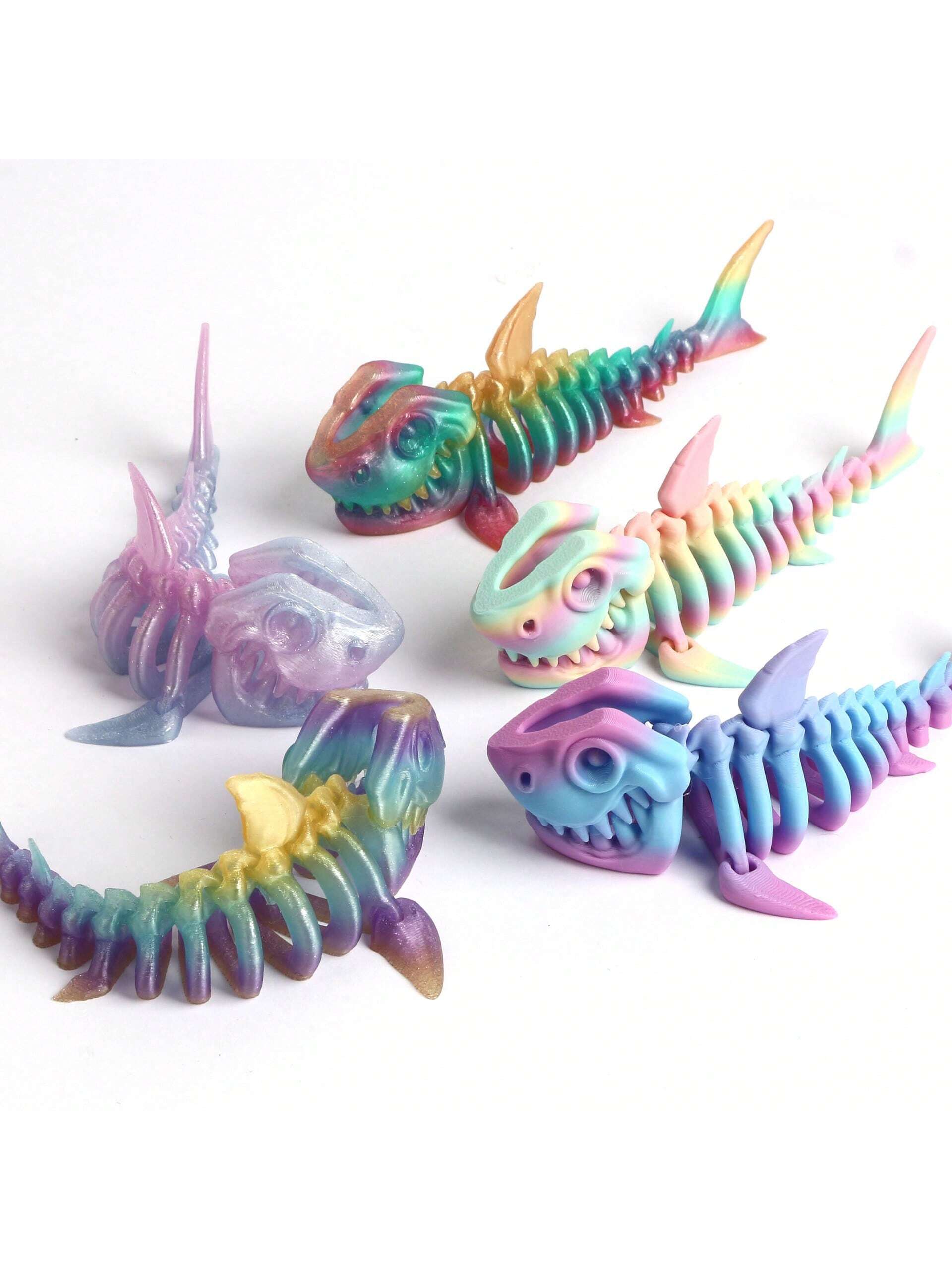 1pc 3D Printed Shark Skeleton Articulated Toy, Creative Decor Piece, Holiday/Birthday Gift For Him/Her, Perfect Present - Pedlar's Attic