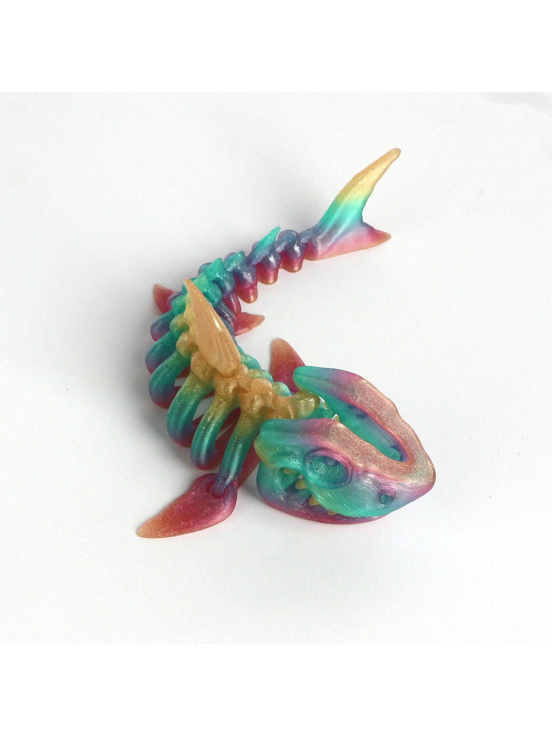 1pc 3D Printed Shark Skeleton Articulated Toy, Creative Decor Piece, Holiday/Birthday Gift For Him/Her, Perfect Present - Pedlar's Attic