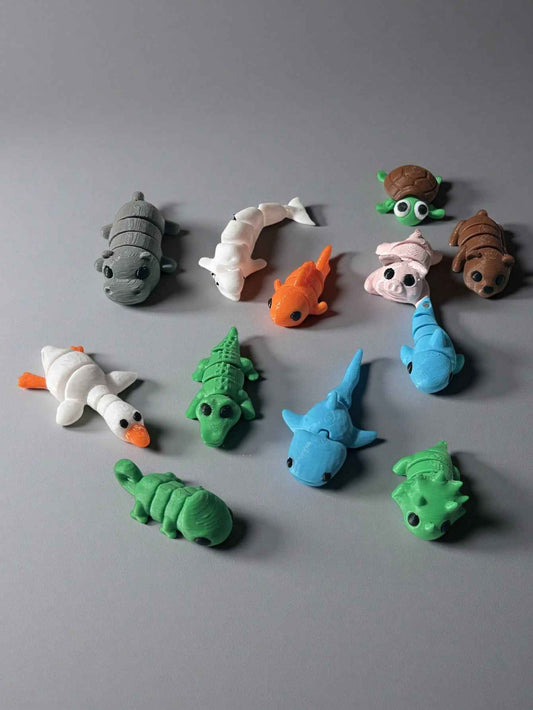 12pcs Mini 3D Printed Animal Toys - Suitable For Christmas Scene Decoration, Party Favors, Christmas Gifts, Birthday Gifts, Gatherings, Gifts And Holiday Celebrations [Random Colors And Styles] - Pedlar's Attic