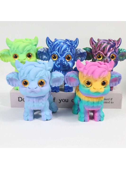 1pc 3D Printed Yak Statue, Home Decor, Figurine With Realistic Eyes And Movable Joints, Suitable For Halloween, Christmas Gifts, Various Occasions, 3D Printed Animal Decoration - Pedlar's Attic