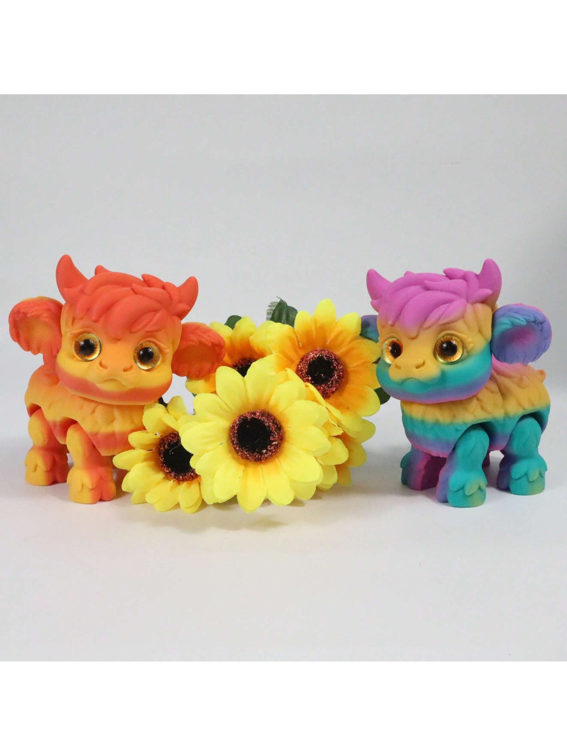 1pc 3D Printed Yak Statue, Home Decor, Figurine With Realistic Eyes And Movable Joints, Suitable For Halloween, Christmas Gifts, Various Occasions, 3D Printed Animal Decoration - Pedlar's Attic