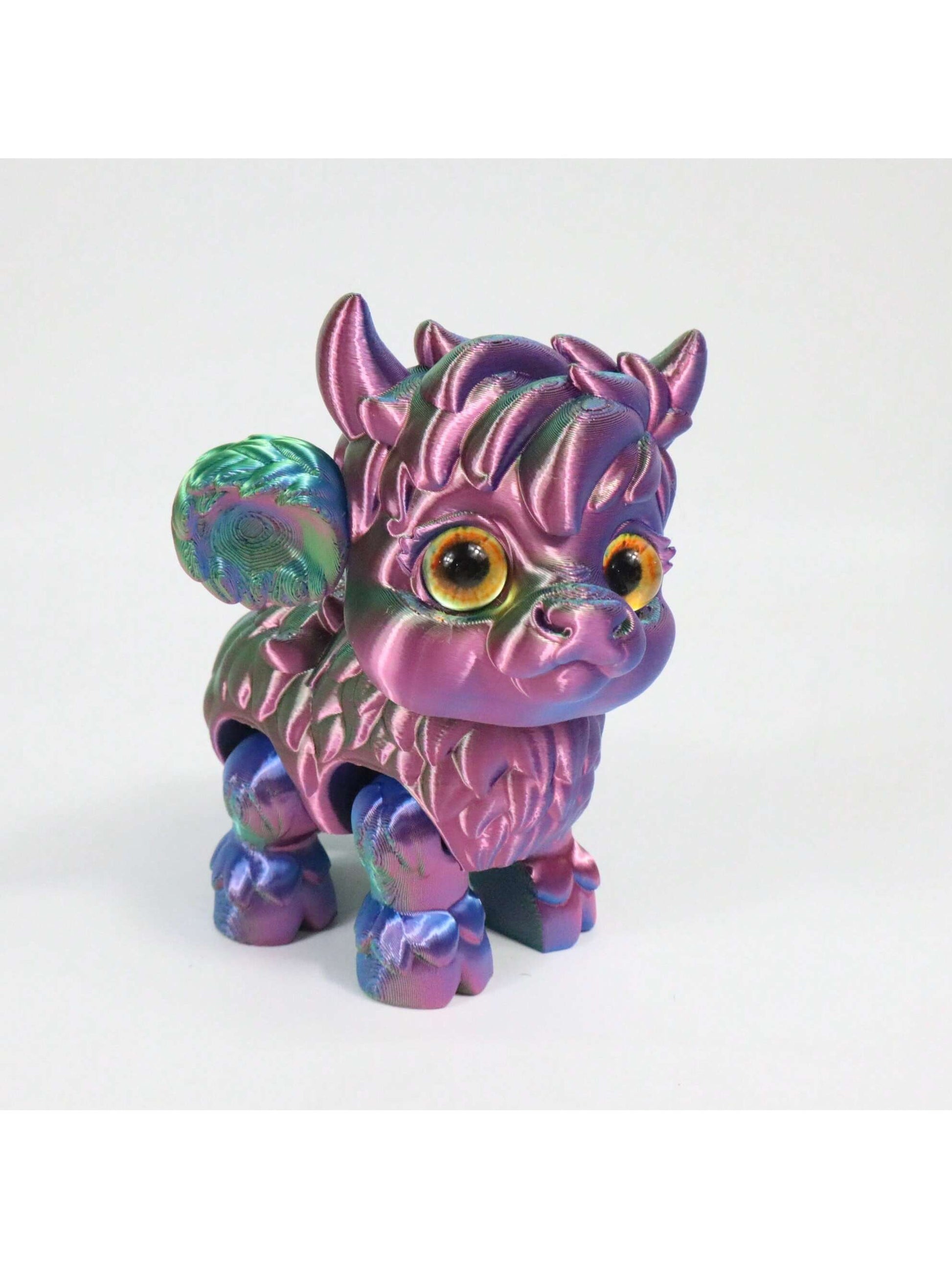 1pc 3D Printed Yak Statue, Home Decor, Figurine With Realistic Eyes And Movable Joints, Suitable For Halloween, Christmas Gifts, Various Occasions, 3D Printed Animal Decoration - Pedlar's Attic