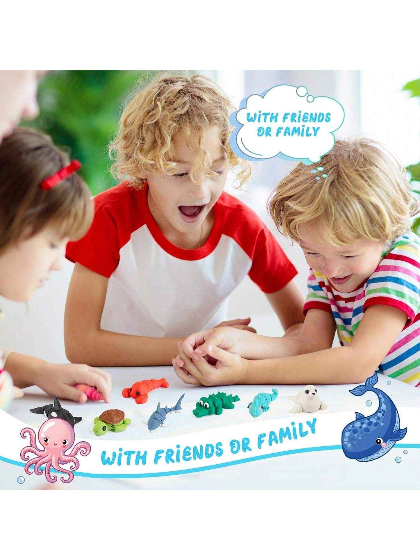 22PCS Ocean Animal Set, 3D Printed Mini Sea Animals Articulating Flexible Fidget Toys, Cute Animal Figurines Toys Birthday Office Desktop Home Decoration,This Is The Best Gift To Give Them On Christmas, Halloween Or A Child's Birthday. - Pedlar's Attic