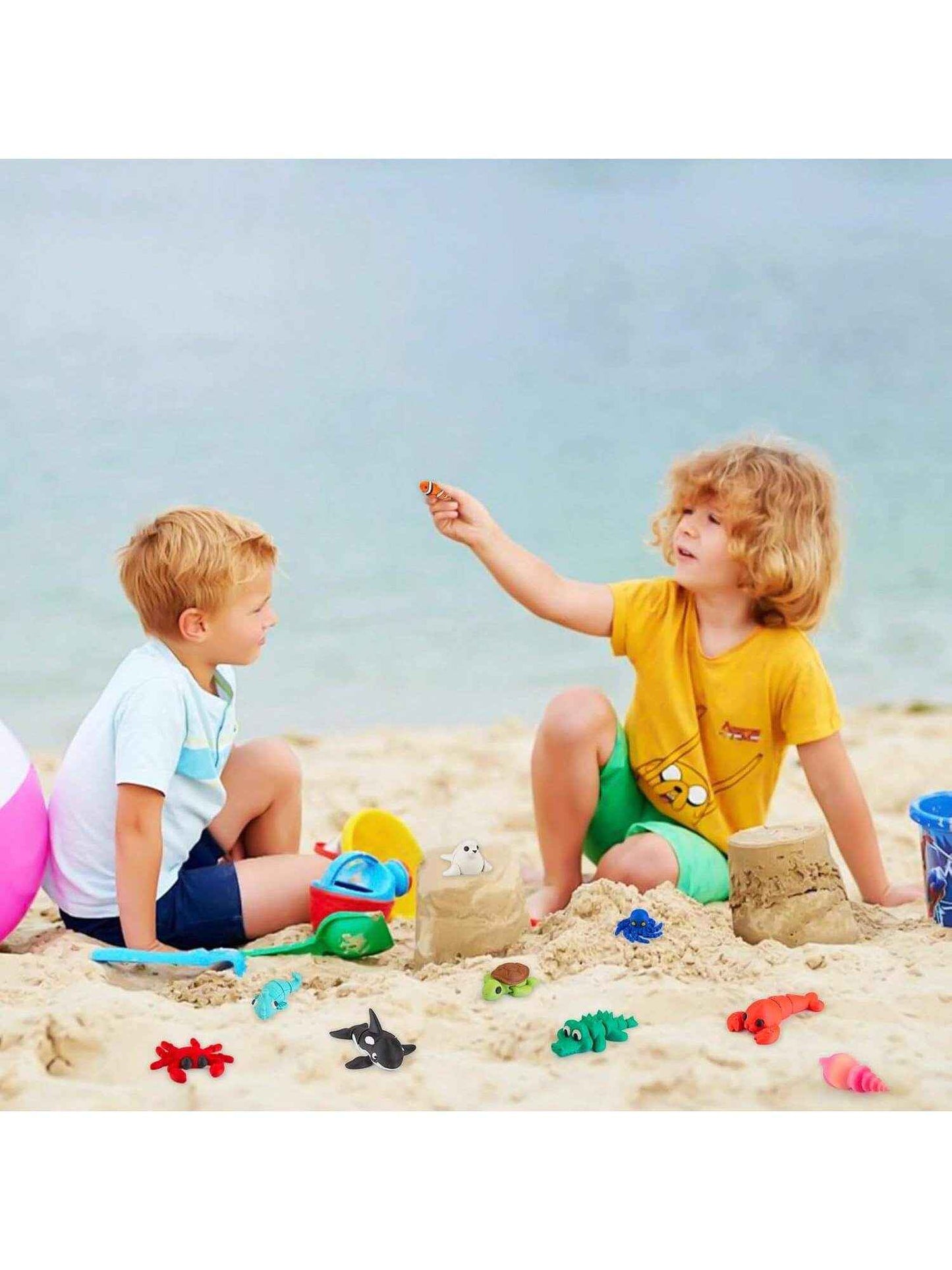 22PCS Ocean Animal Set, 3D Printed Mini Sea Animals Articulating Flexible Fidget Toys, Cute Animal Figurines Toys Birthday Office Desktop Home Decoration,This Is The Best Gift To Give Them On Christmas, Halloween Or A Child's Birthday. - Pedlar's Attic