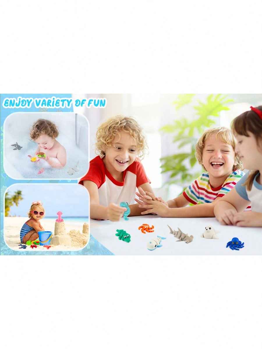 22PCS Ocean Animal Set, 3D Printed Mini Sea Animals Articulating Flexible Fidget Toys, Cute Animal Figurines Toys Birthday Office Desktop Home Decoration,This Is The Best Gift To Give Them On Christmas, Halloween Or A Child's Birthday. - Pedlar's Attic