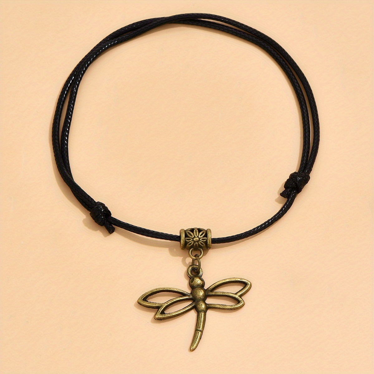Dragonfly/ Butterfly/ Love Heart Pendant PU Leather Braided Anklet Vintage Western Ankle Bracelet Summer Travel Accessories